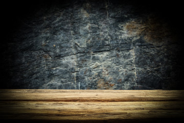 Table background and dark mood wall background 