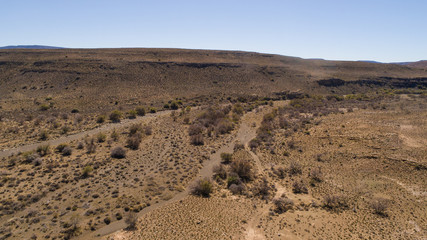 Panoramic Aerial view over the Karoo region in South Africa