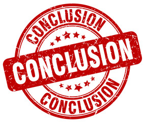 conclusion red grunge round vintage rubber stamp