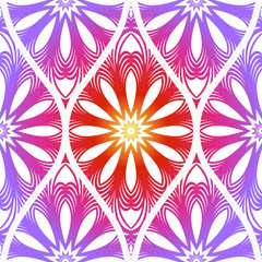 Fototapeta premium Decorative Floral Ornament. Seamless Pattern. Vector Illustration. Tribal Ethnic Arabic, Indian, Motif. Print Cloth, Clothes, Banner, Cover, Card, Fashio, interior, Website, Wrapper.