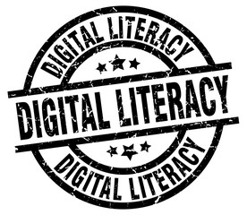 digital literacy round grunge black stamp