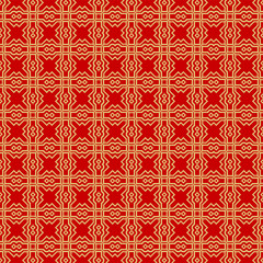 Modern Stylish Geometry Seamless Pattern Art Deco Background. Luxury Texture For Wallpaper, Invitation. Vector Illustration. Red gold color