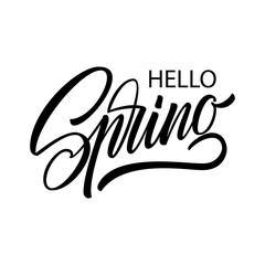 Spring lettering web banner template. Vector illustration EPS10