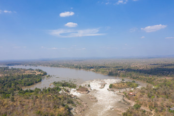 Fototapeta na wymiar top view Khone Phapheng waterFall