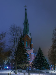 Old church in winter Finland