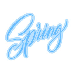 Spring lettering web banner template. Vector illustration EPS10