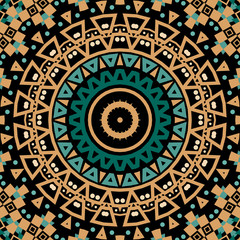 Seamless mosaic abstract kaleidoscope pattern