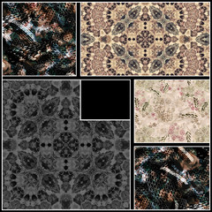 Seamless patches patchwork tile pattern