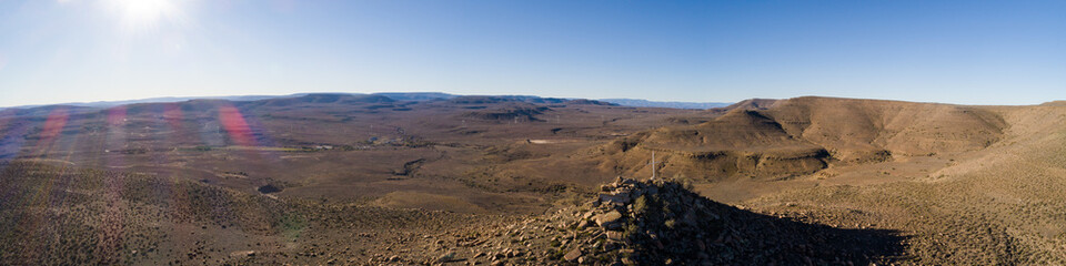Panoramic Aerial view over the Karoo region in South Africa