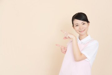 Working woman in an apron