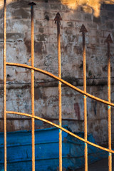 Detail of a rusted fence