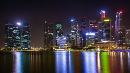 Fototapeta na wymiar Beautiful cityscape at Marina Bay Sands, Singapore.