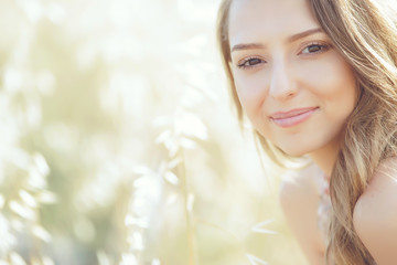Beautiful woman in spring 
