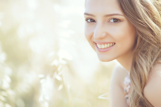 Beautiful woman in spring 
