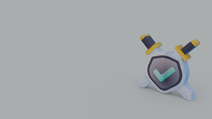 3d icon of shield