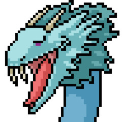 vector pixel art monster head