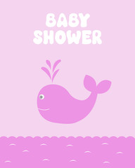 Vector greeting card on the theme of the baby shower.