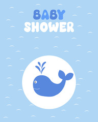 Vector greeting card on the theme of the baby shower.
