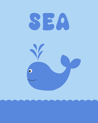 Vector card with sea theme.
