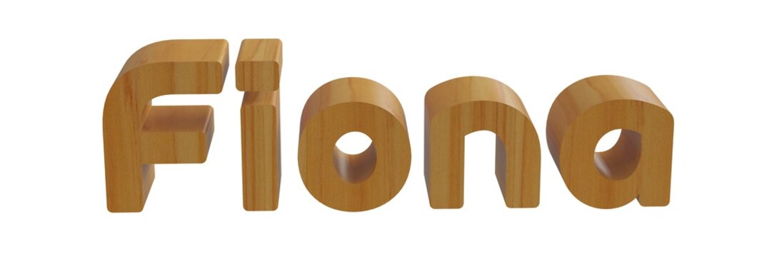 fiona in 3d wooden name isolated