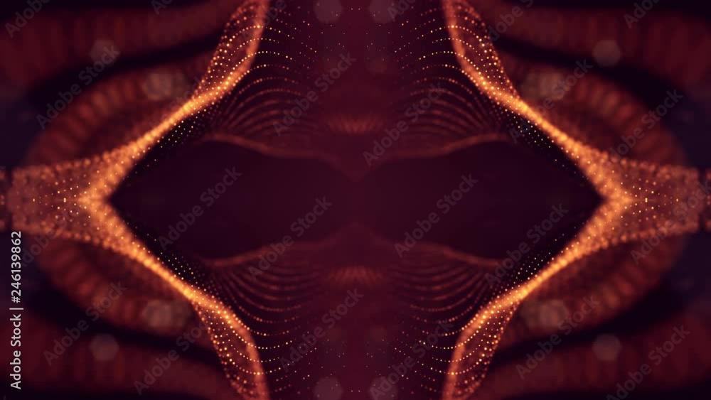 Poster 4k abstract looped backgrounds with luminous particles with depth of field. for holiday presentation