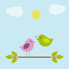 Vector greeting card on the theme of nature.