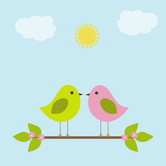 Vector greeting card on the theme of nature.