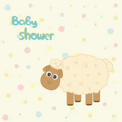 Vector greeting card on the theme of the baby shower.