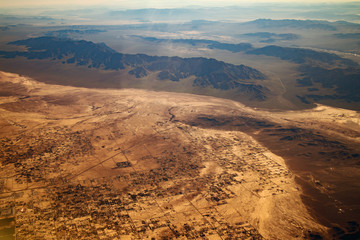 Fototapeta na wymiar Beautiful view, aerial view from airplane, Las vegas, Nevada, USA