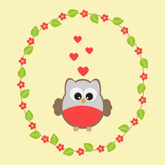 Vector card with a romantic theme.