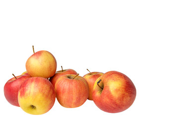  fruit red apples on a white background