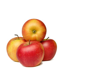 fruit red apples on a white background