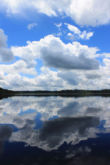 amazonas peru water lake sky clouds mirror