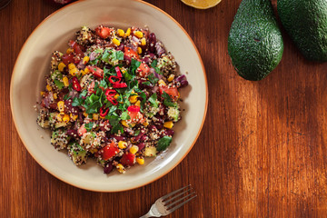 Mexican salad with quinoa and vegetables