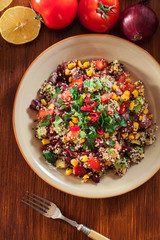 Mexican salad with quinoa and vegetables