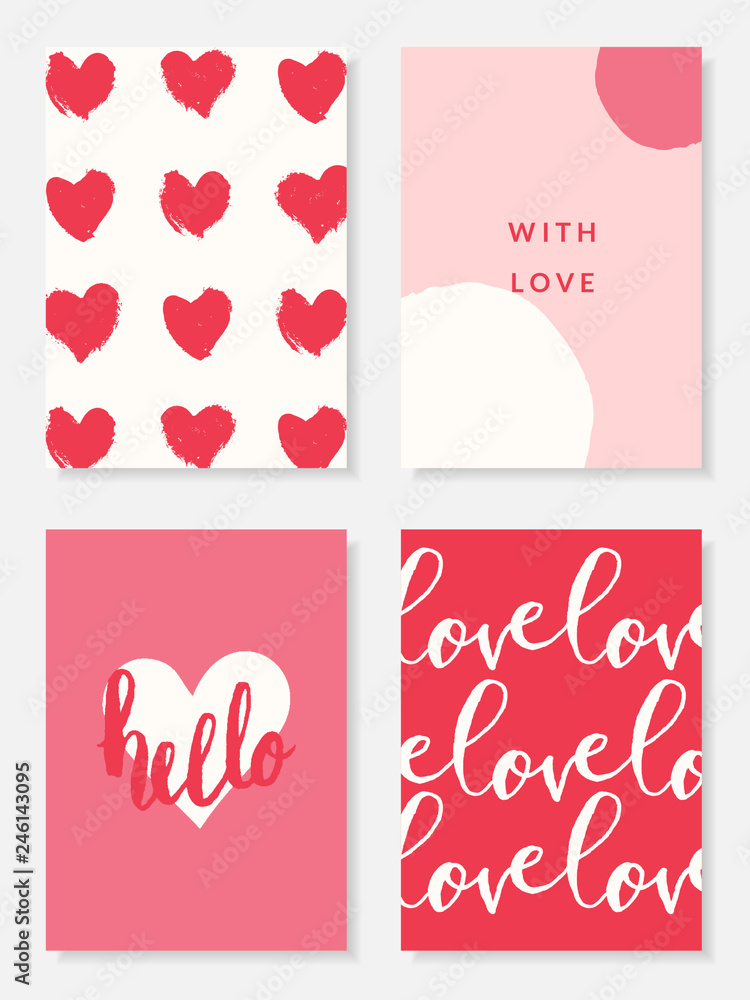 Sticker valentine's day greeting card templates