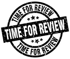 time for review round grunge black stamp
