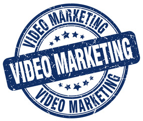 video marketing blue grunge stamp
