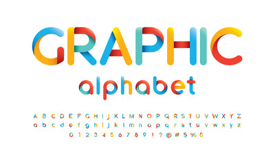 Vector of modern vibrant font and alphabet © FotoGraphic