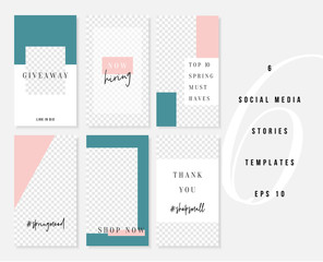 Vertical Social Media Post Stories Templates Set