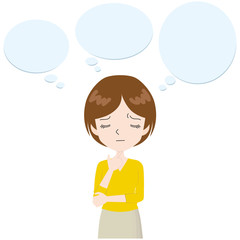 考え事をする女性