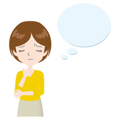 考え事をする女性