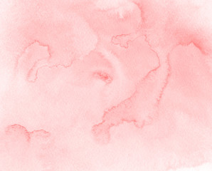 Fototapeta premium Pink watercolor abstract hand paint texture with stains and spots on white paper. Illustration background for design.