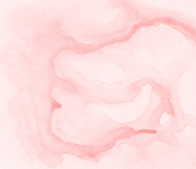 Fototapeta premium Pink watercolor background hand painted on white