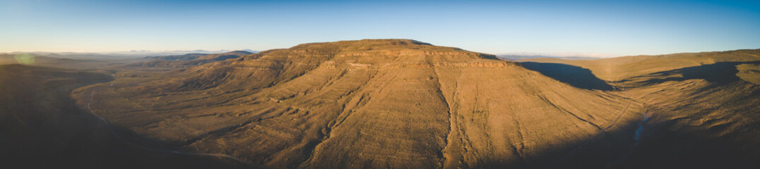Panoramic Aerial view over the Karoo region in South Africa