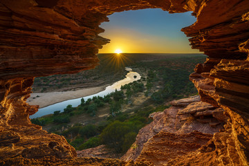 sunrise at natures window in kalbarri national park, western australia 11