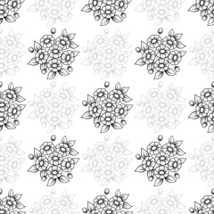 Obraz premium Seamless gray daisy flowers background