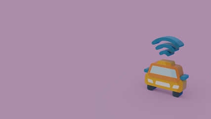 3d icon of taxi
