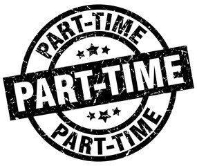 part-time round grunge black stamp