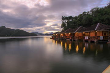 Fototapeta premium sunset on the lake